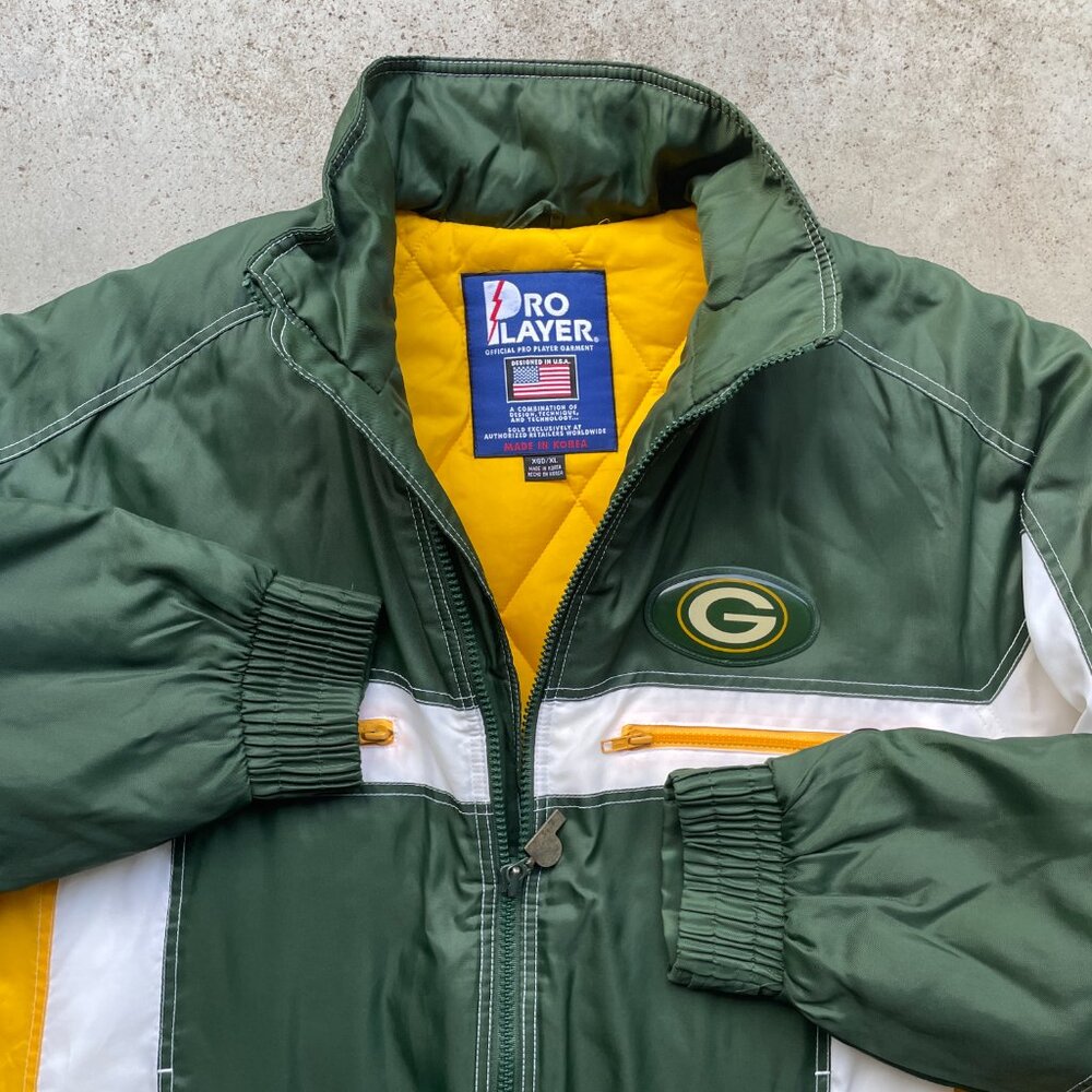Vintage Green Bay Packers Pro Player Jacket Insulated NFL Retro Men’s XL
